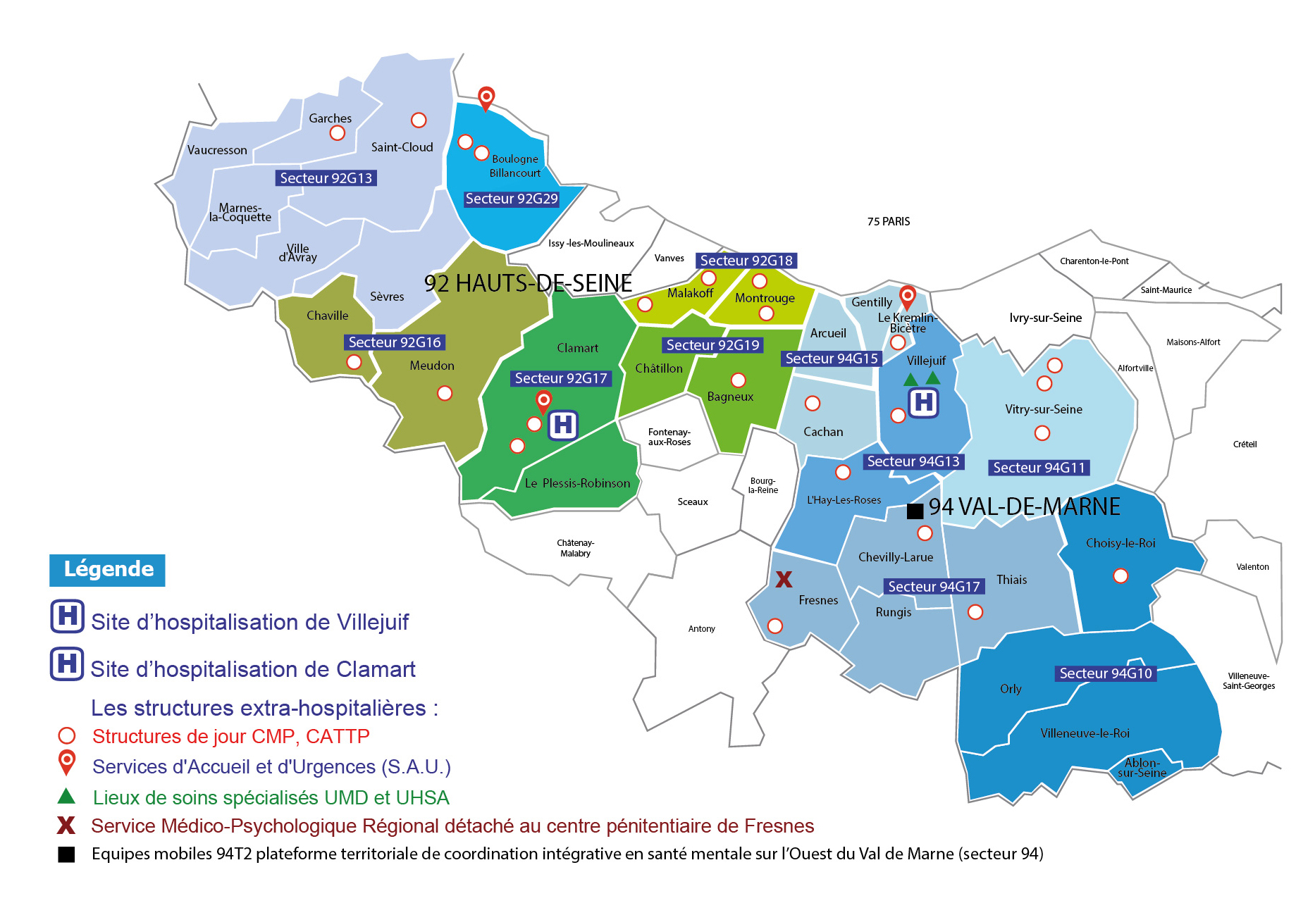 Carte Des Secteurs Groupe Hospitalier Paul Guiraud Ghpg 9555